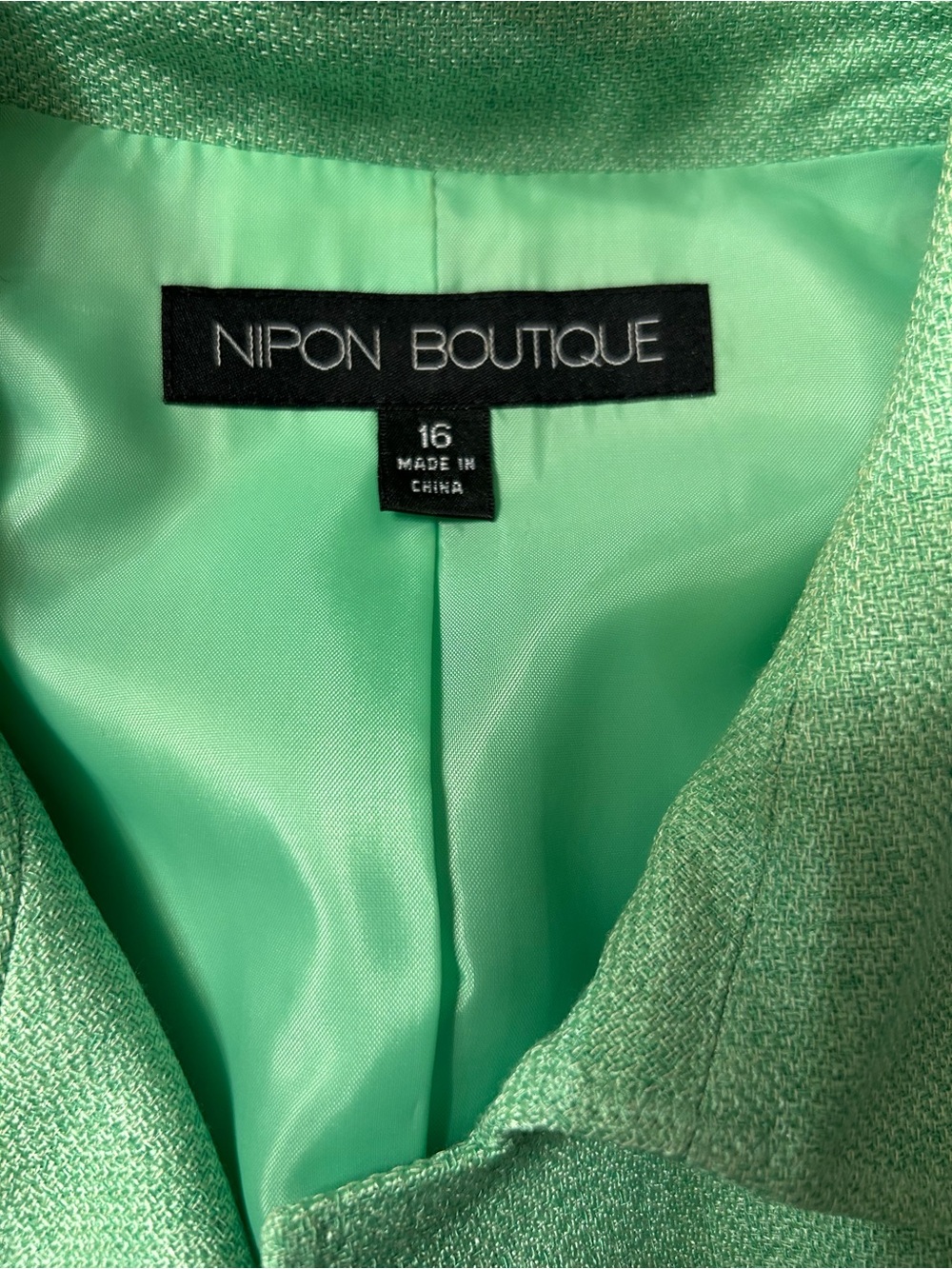 Nipon Boutique Seafoam Green Tailored Jacket